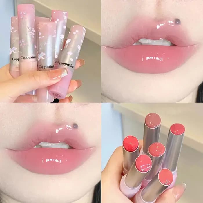 Plat fleuri langue brillant à lèvres miroir vernis