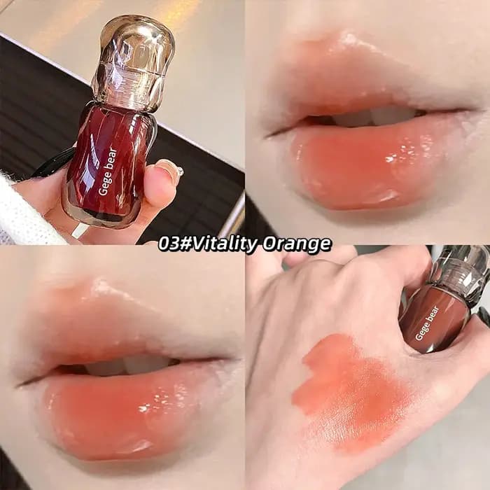 Gege Bear Crystal Gloss Lip Tint — Formule hydratante pour les lèvres avec un brillant miroir