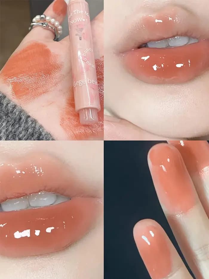 Gege bear Huayumi rouge à lèvres hydratant miroir paillettes gelée amour