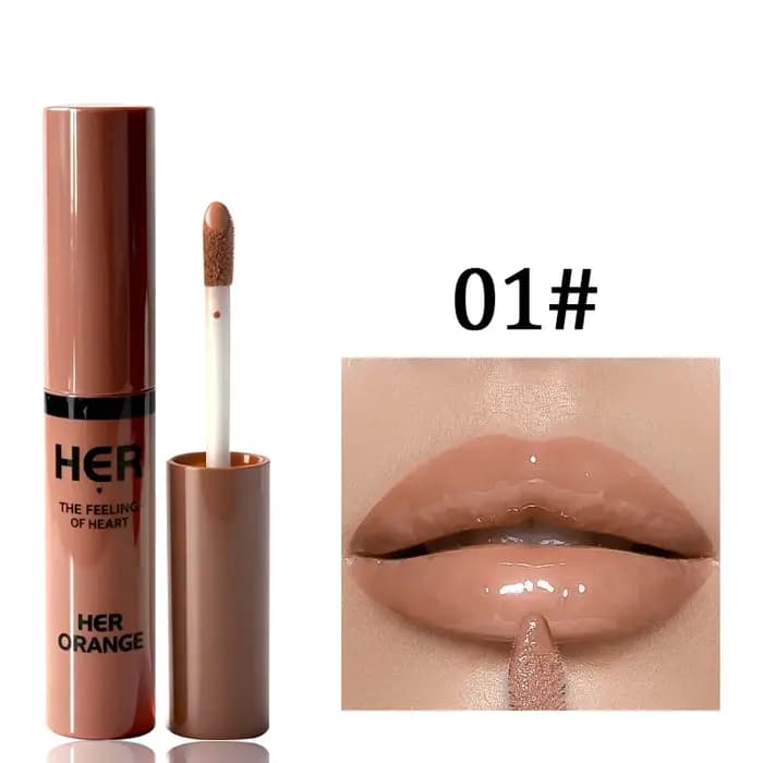 Herorange Gloss à lèvres brillant hydratant longue tenue effet verre – Cadeau de Noël