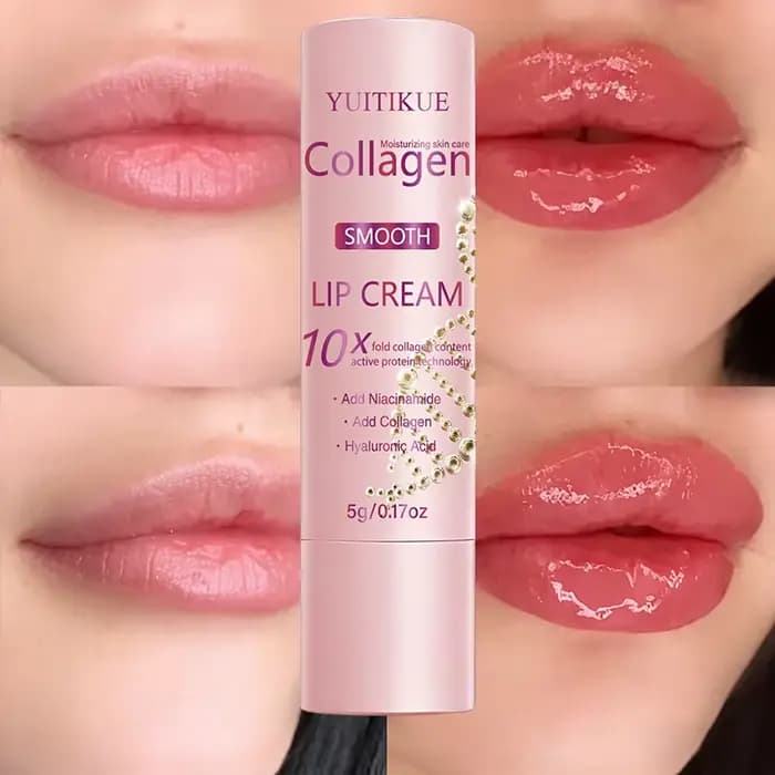 YUITIKUE Crème pour les lèvres au collagène 10X - Acide hyaluronique et niacinamide, hydratation lon