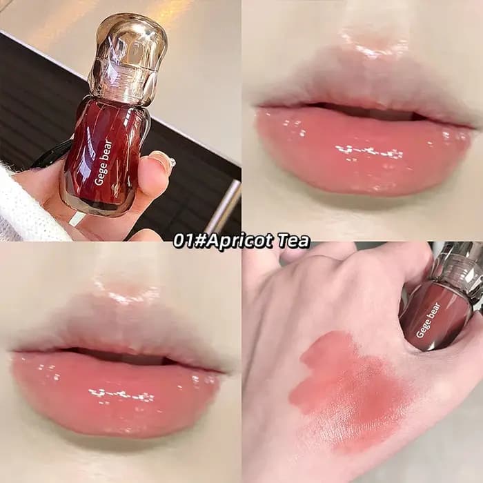 Gege Bear Crystal Gloss Lip Tint — Formule hydratante pour les lèvres avec un brillant miroir