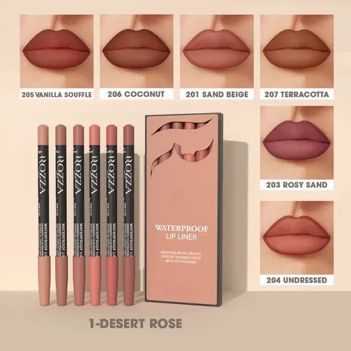 Rozza – ensemble de crayons à lèvres imperméables