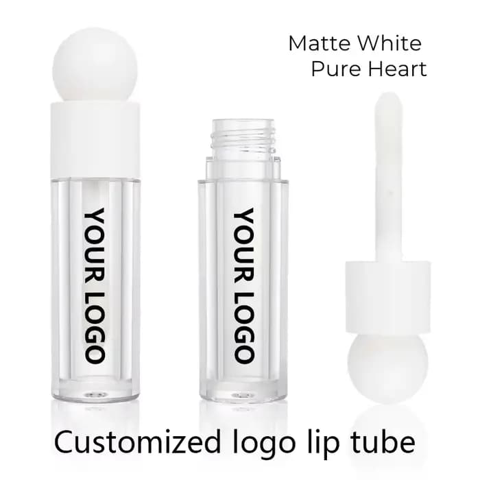 【Personnalisation du logo】 50 pièces 5 ml tube de brillant à lèvres transparent tête ronde