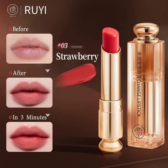 Baume à lèvres hydratant changeant de couleur RUYI, atténue les ridules, anti-dessèchement et anti-f