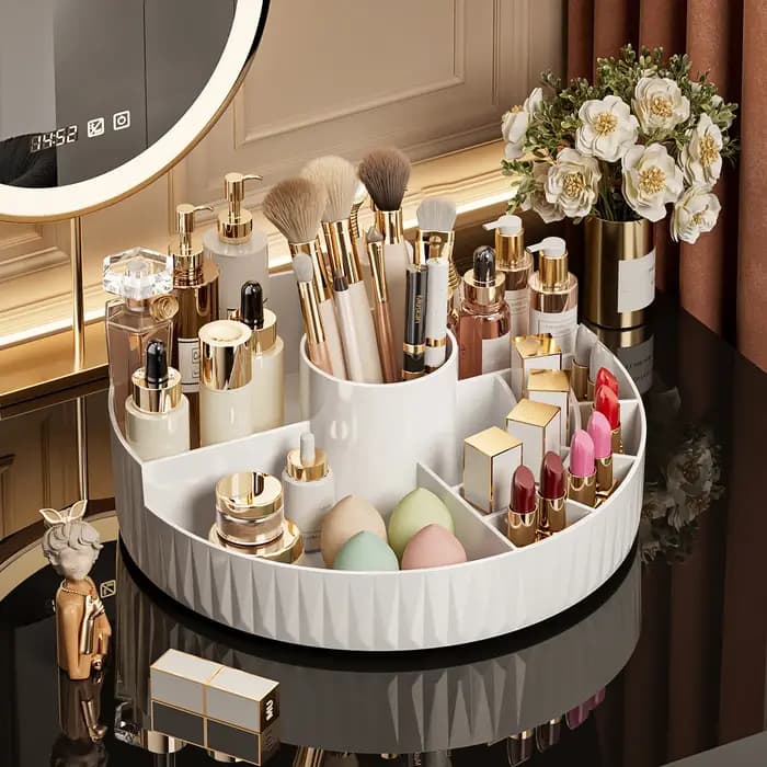 Boîte de rangement cosmétique rotative