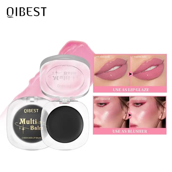 QIBEST noir Blush baume rouge à lèvres hydratant changement de couleur Ph
