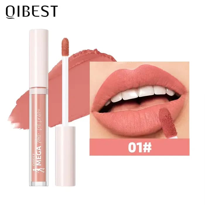 QIBEST 24 couleurs mat liquide rouge à lèvres imperméable nu brun violet teinte à lèvres maquillage