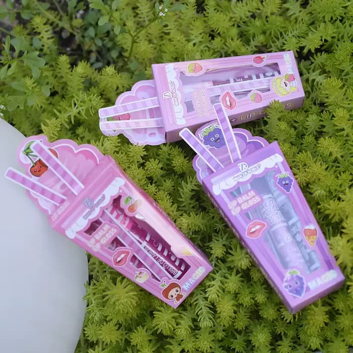 Ensemble de 2 brillants à lèvres brillants en forme de crème glacée