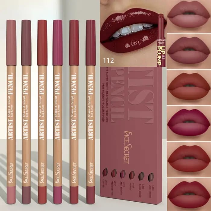Ensemble de brillant à lèvres marron foncé avec huile de couleur