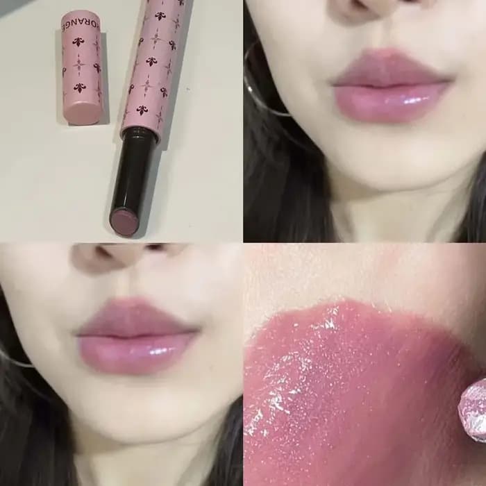 Herorange Starry Gloss à lèvres solide longue tenue hydratant non collant anti-transfert brillant pailleté fin