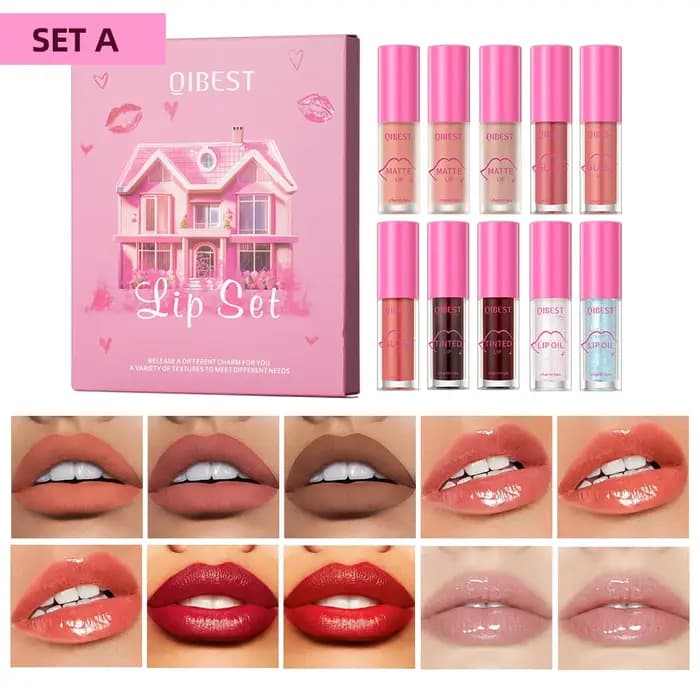 QIBEST Kit de Maquillage Lèvres Mat – Rouge à Lèvres Liquide