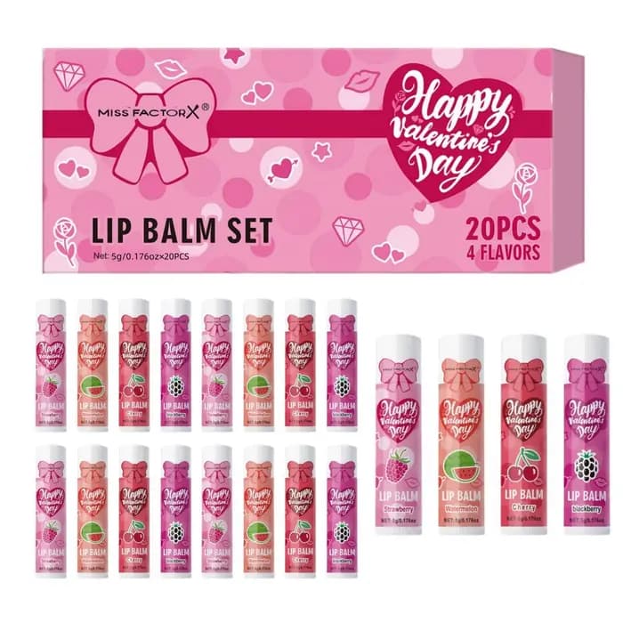 20 pièces/boîte coffret cadeau de luxe ensemble de baume à lèvres hydratant et brillant pour les lèv