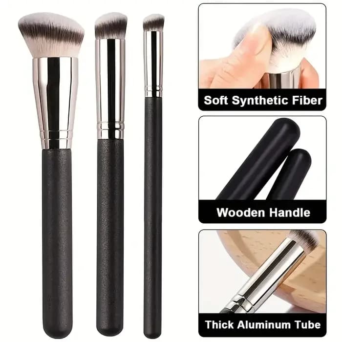 Le set de pinceaux de maquillage en 3 pièces comprend