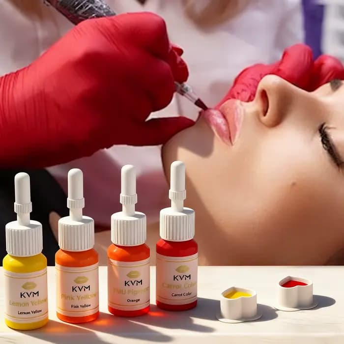 KVM 8 couleurs 5ML encre de tatouage pour les lèvres encres de Microblading maquillage Semi Permanent Pigment