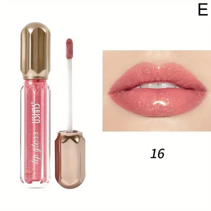 Miroir perle brillant à lèvres imperméable longue durée hydratant rouge