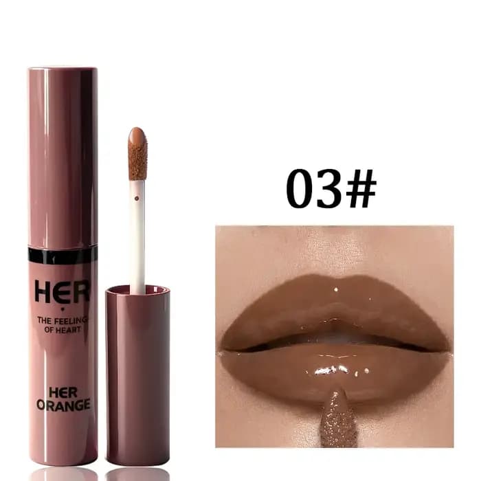 Herorange Gloss à lèvres brillant hydratant longue tenue effet verre – Cadeau de Noël