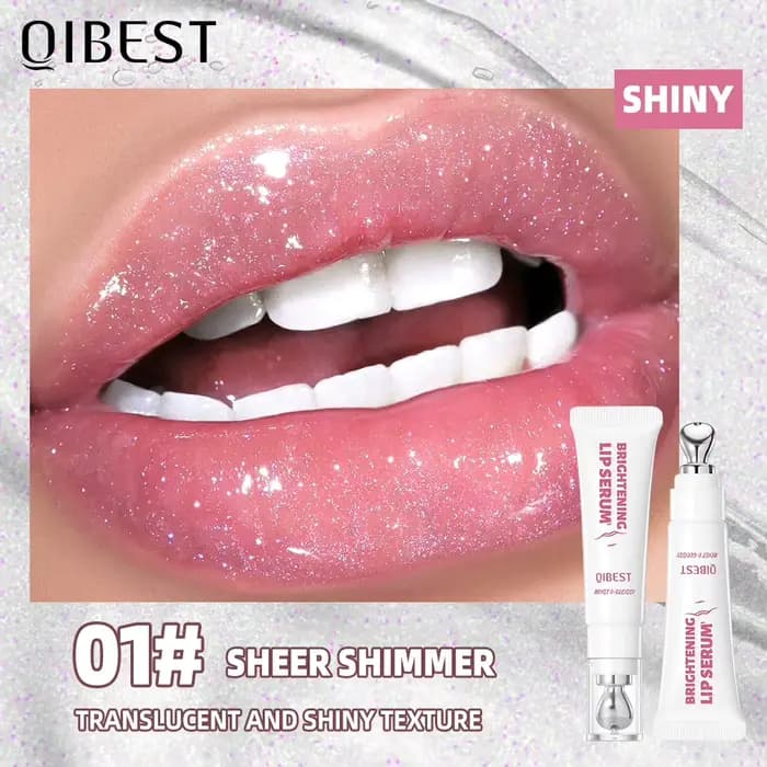 QIBEST miroir perle brillant à lèvres longue durée hydratant rouge à lèvres brillant paillettes lèvr