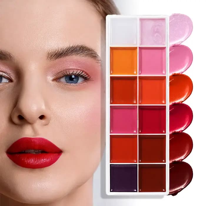 POPFEEL Palette de rouge à lèvres et fard à joues 2 en 1 longue durée de 12 couleurs – Formule légère et hydratante pour une beauté sans effort.