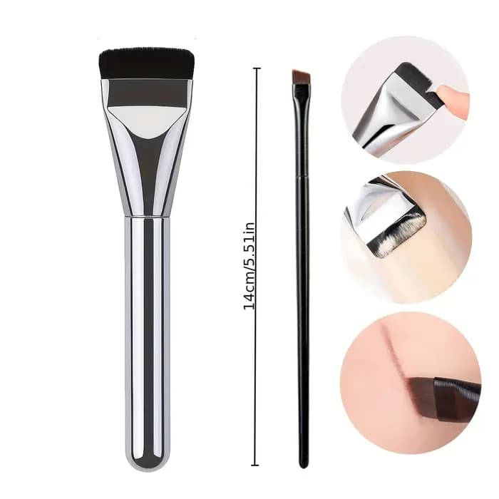 2 pinceaux professionnels pour fond de teint