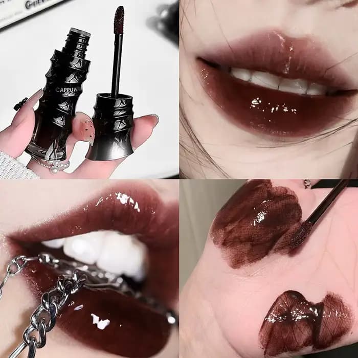 Teinte à lèvres brillante Crystal Punk rouge-brun