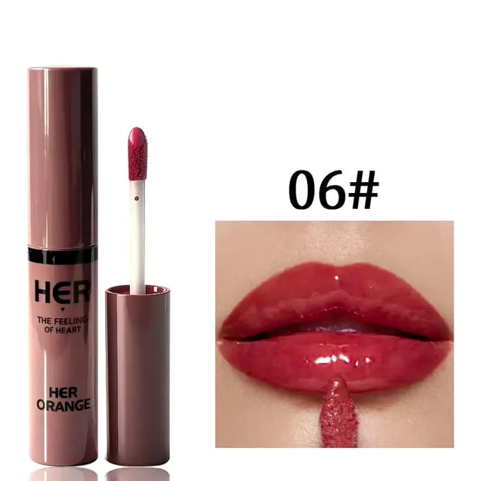 Herorange Gloss à lèvres brillant hydratant longue tenue effet verre – Cadeau de Noël