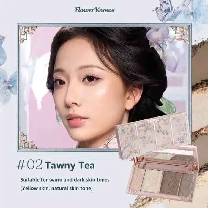 Fleur connaît le maquillage papillon nuage collier Collection en relief surbrillance et Contour Palette poudre