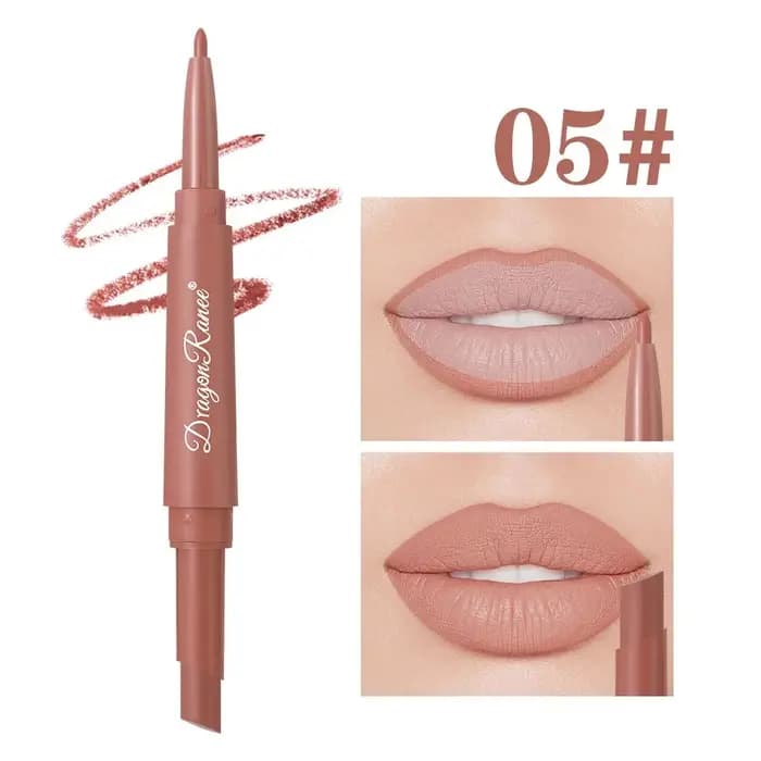 Nouveau 2 en 1 crayon à lèvres mat Double tête rouge