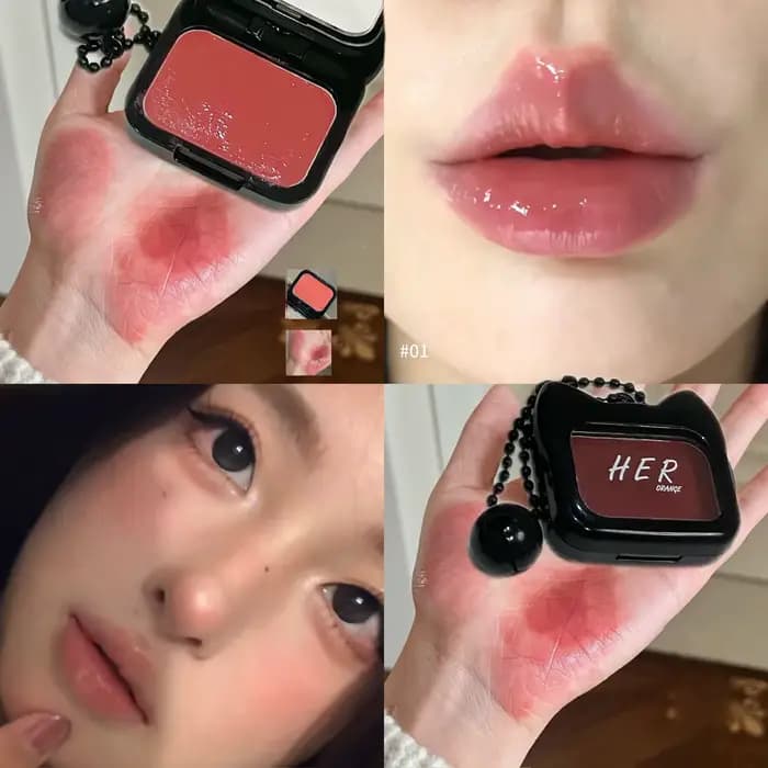 Crème de blush effet brillant naturellement rosé, teinte pour les joues et les lèvres, illuminateur