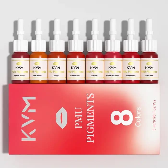 KVM 8 couleurs 5ML encre de tatouage pour les lèvres encres de Microblading maquillage Semi Permanent Pigment