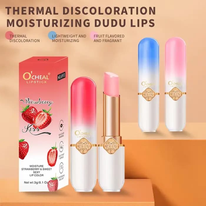 O'CHEAL couleur fruits rouge à lèvres pêche changement de température baume