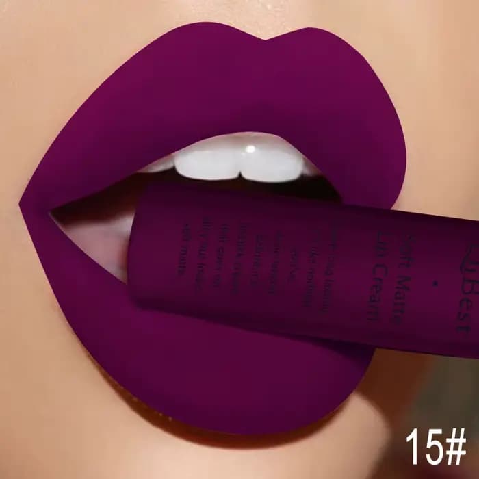 QIBEST mat liquide rouge à lèvres imperméable longue durée velours Mate nu