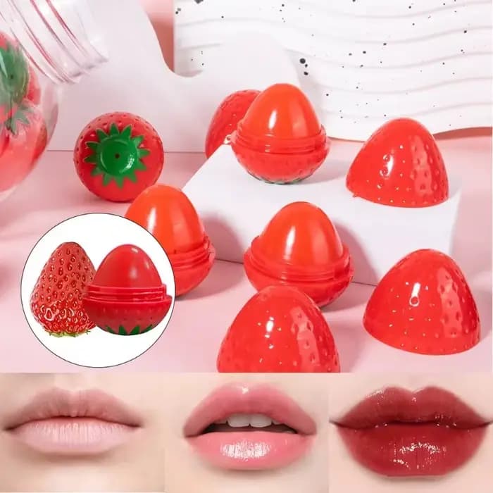 Lot de 1/4 baumes à lèvres hydratants longue durée à la fraise