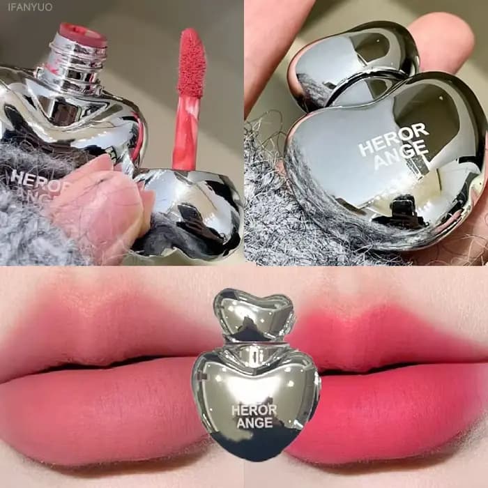 Rouge à lèvres mat soyeux en forme de cœur de pêche