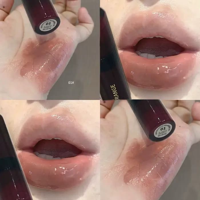 Verre Satin miroir rouge à lèvres rouge prune eau lumière solide brillant à lèvres velours pleine br