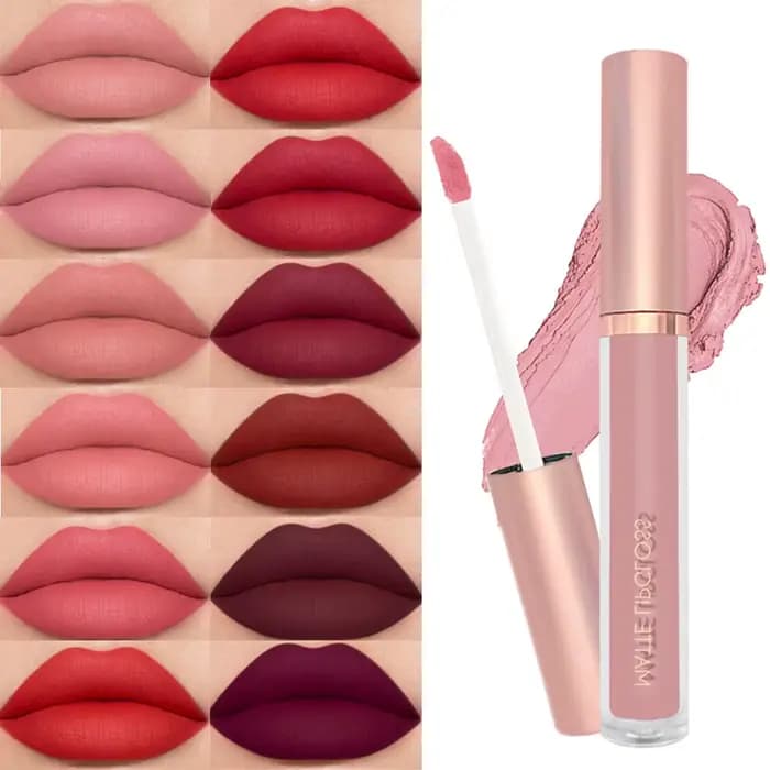 Punk foncé prune 24H imperméable mat velours brillant à lèvres maquillage longue durée antiadhésif tasse