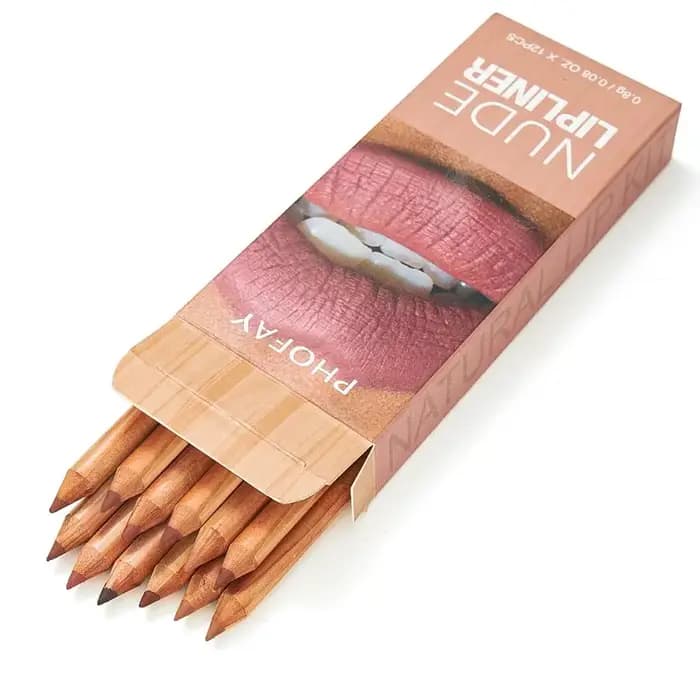 Lot de 12 crayons à lèvres nude mats naturels – Kit de contour