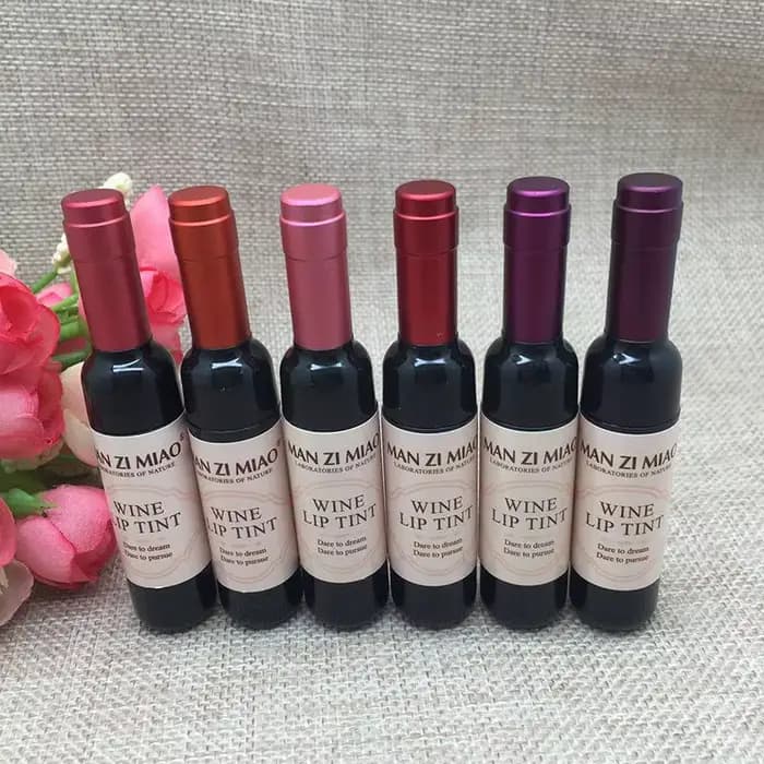 Rouge à lèvres longue durée imperméable en forme de bouteille de vin pour femme