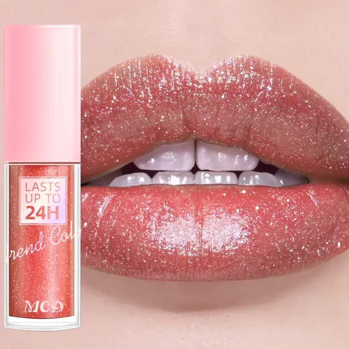 Rouge à lèvres liquide imperméable à paillettes 18 couleurs