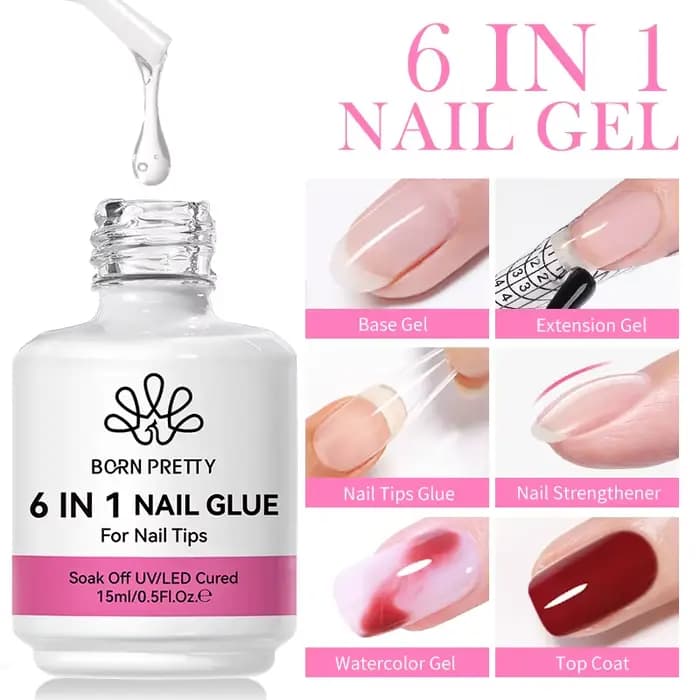 Fausse faillite N PRETTY-Gel de colle à ongles 6 en 1, gel de base d'ongle acrylique, couche de fini