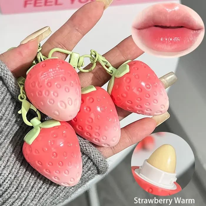 Mini baume à lèvres à changement chaud aux fraises