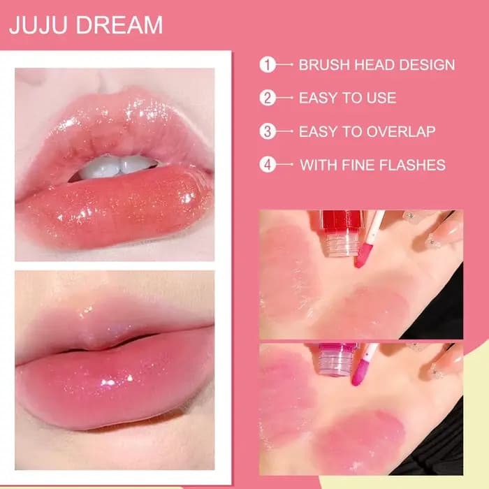 Huile à lèvres gelée de couleur bonbon avec finition brillante