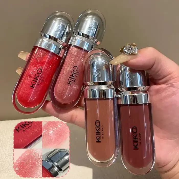 KIKO 2026 – Nouveau Gloss Repulpant Liquide 3D Transparent Effet Miroir – Rouge à Lèvres Nourrissant Brillant
