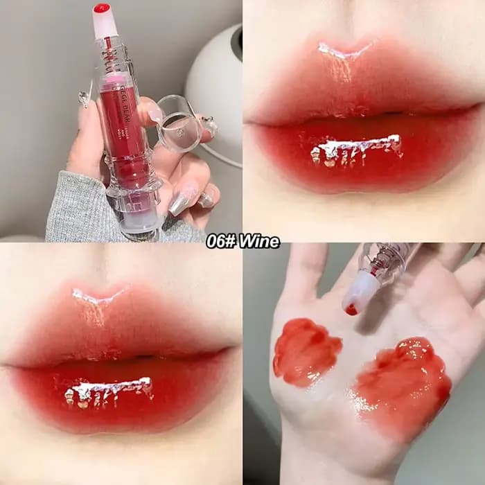 Gloss à lèvres repulpant hydratant effet verre, non collant, teinte nude rose