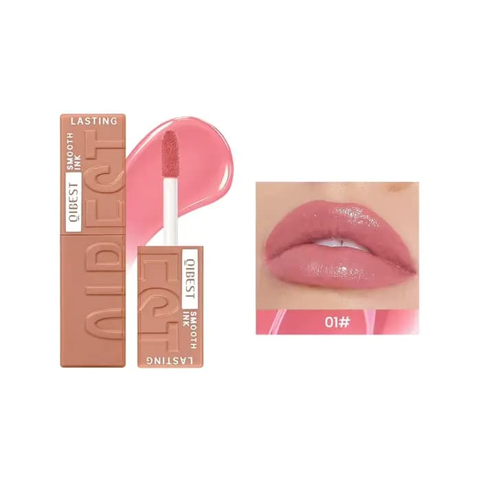 QIBEST-Rouge à lèvres liquide longue durée, 8 couleurs, nu, brillant, ne décolore pas, sexy, rouge,