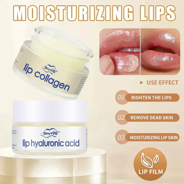 Masque à lèvres au collagène à l'acide hyaluronique, 20g, hydratation en profondeur, exfoliant hydratant durable, jour et nuit, peut être offerte en cadeau
