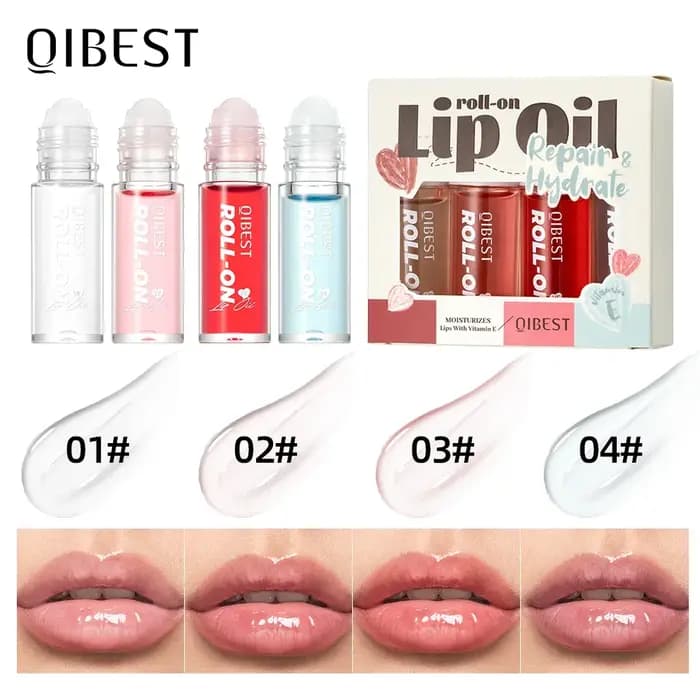 QIBEST Coffrets d'huiles à lèvres roll-on hydratantes et nourrissantes