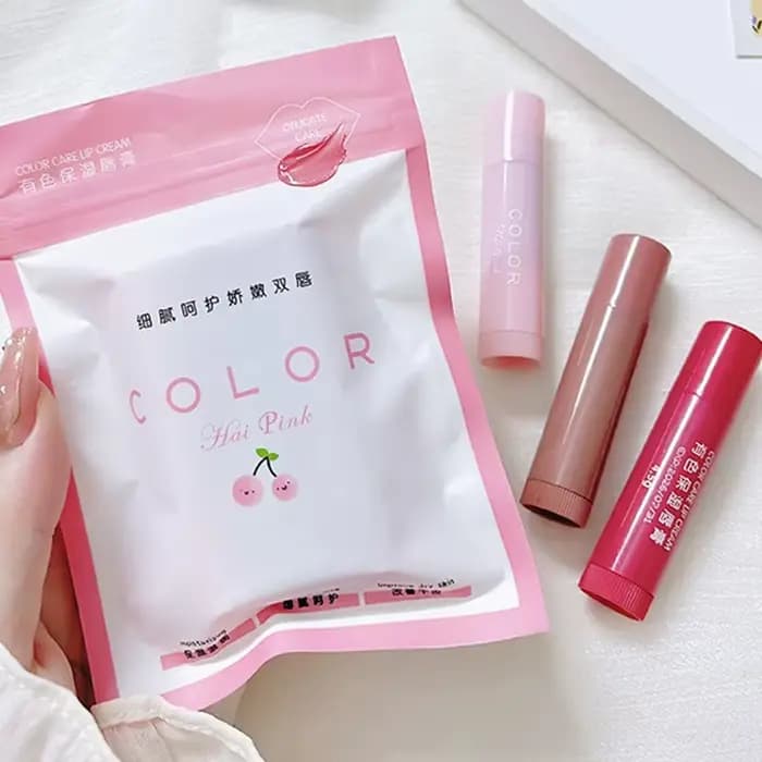HAIPINK Ensemble de 3 baumes à lèvres hydratants teintés – Hydratant