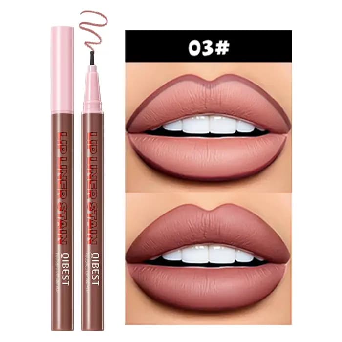 QIBEST crayon à lèvres liquide mat imperméable repulpant tache rouge à lèvres naturel crayon à lèvre