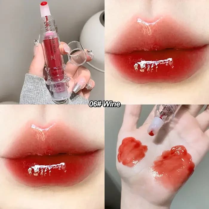 Gloss à lèvres repulpant hydratant effet verre, non collant, teinte nude rose